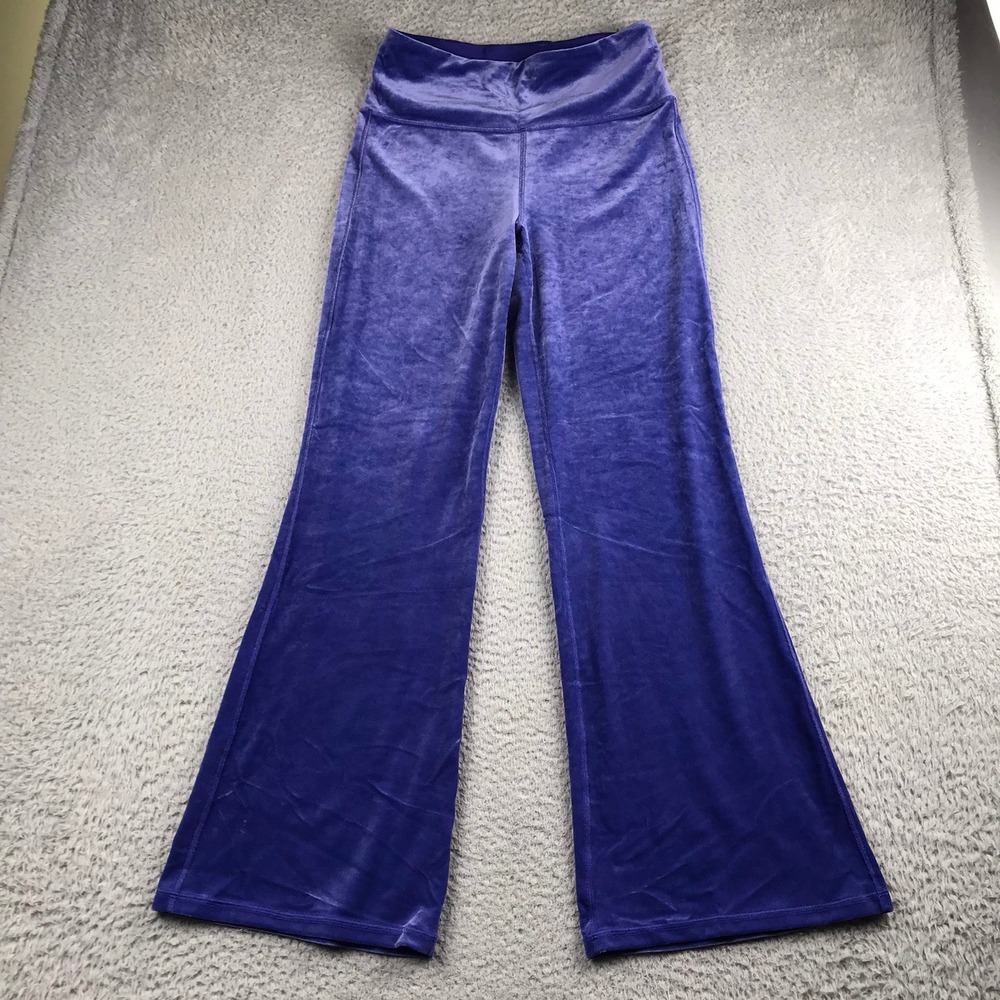 Athleta Elation Velvet Flare Pant Womens M (28x30) Purple High Rise Pull On